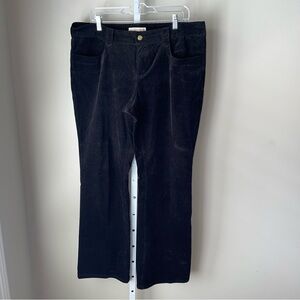 Michael Michael Kors Women’s Size 14 Black Corduroy Pants Mid Rise Stretch
